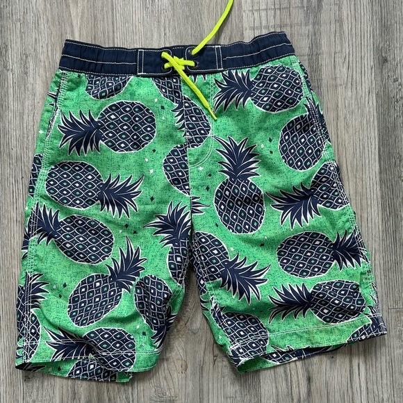 GAP Kids Boys  Neon Green and Navy Surf Shorts Sz 10 - Picture 8 of 12